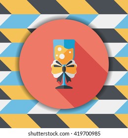 Christmas cocktail flat icon with long shadow,eps10