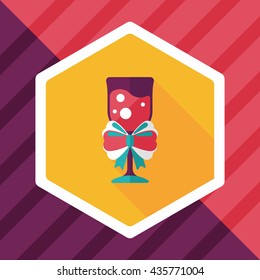 Christmas cocktail flat icon with long shadow,eps10