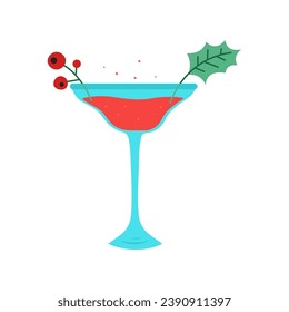 Christmas cocktail on white background