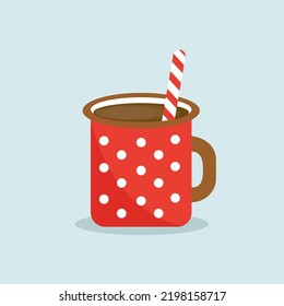 Christmas cocoa. Vector graphics in flat style