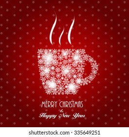Christmas Coffee Cup Background Vector Illustration EPS10