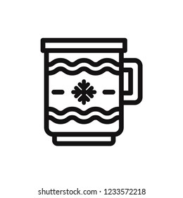 Christmas coffee cup vector icon