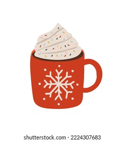 Christmas coffee cup vector, Christmas illustration vector, New year banner illustration, winter drink vector
