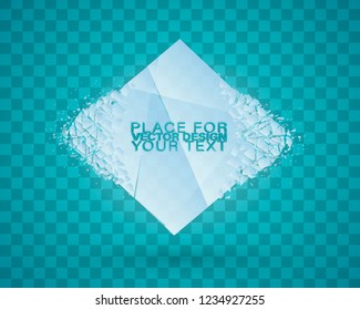 Christmas. Cold crystals frame. Crystal frozen structure. Vector frozen ice icicle frames for sale or winter school isolated on blue background. Blue winter empty banner templates wit snow caps.