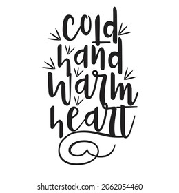 Christmas cold hand typography design