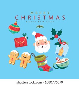 Christmas collection elements vector graphic poster