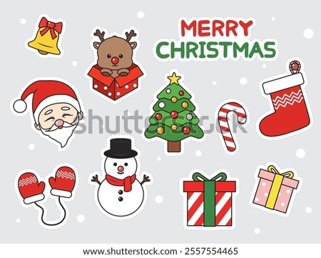 christmas collection icon santa present