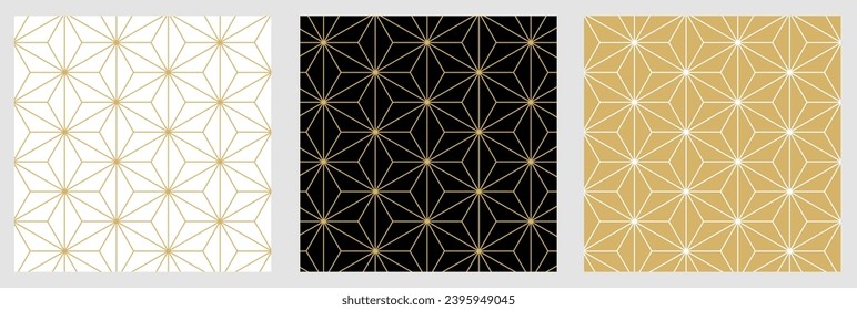 Christmas collection pattern seamless stars and triangle abstract background gold luxury color geometric vector.