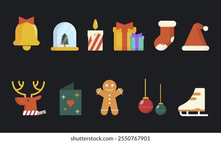 Christmas collection of pretty decorative elements