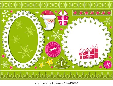 Christmas collection for scrapbook. Vector illustration.