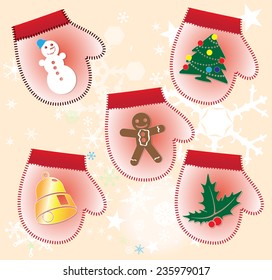 Christmas collection  set of red Gift gloves