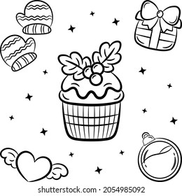 Christmas collection set stickers for coloring