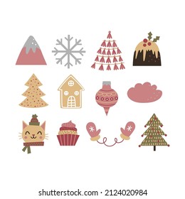 Christmas collection with traditional Christmas symbols and decorative elements.