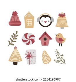 Christmas collection with traditional Christmas symbols and decorative elements.