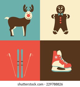 Christmas collection / Vector illustration / Christmas and winter icons set / Flat design