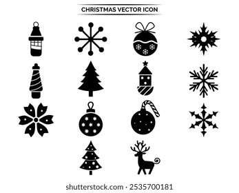 Navidades colección - Vector silueta, Fondo, Negro, Vector aislado icono