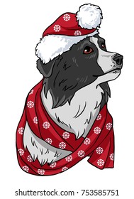 Christmas collie art