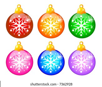 Christmas color balls - design elements for decoration
