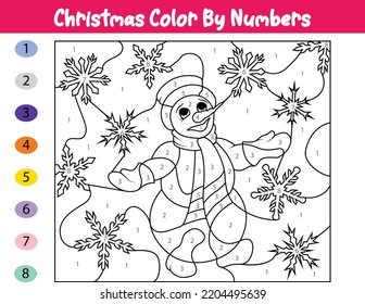 Christmas Color By Number Activity Printable Stock Vector (royalty Free 