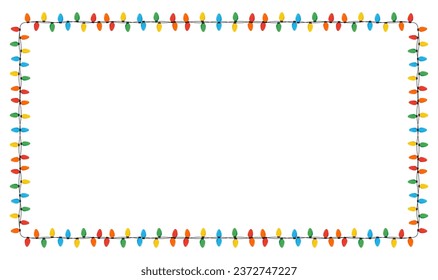 Christmas color lights isolated on white background