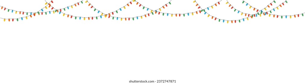 Christmas color lights isolated on white background