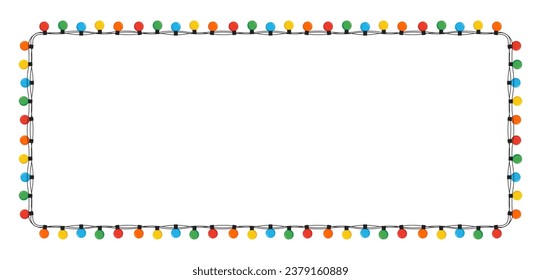 Christmas color lights isolated on white background