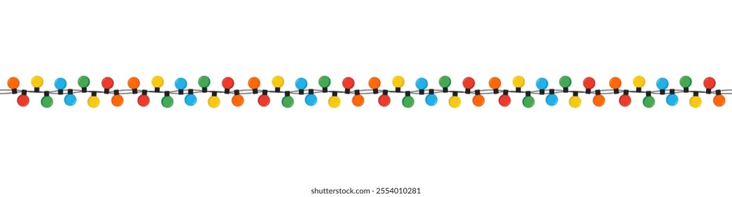 Christmas color lights isolated on white background