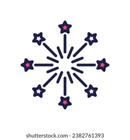 Christmas color line icon stock illustration 