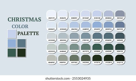 Christmas color palette with hex codes