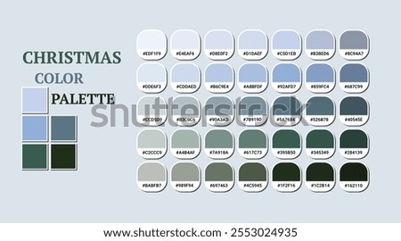 Christmas color palette with hex codes