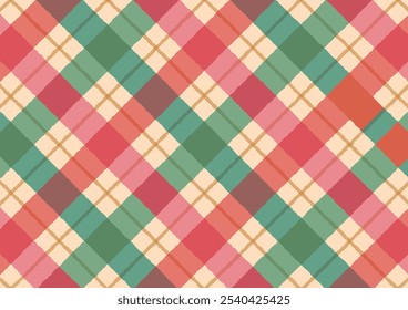 Christmas color tartan check background material-02