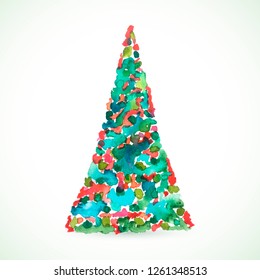 Christmas color tree holiday card season