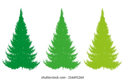 christmas color tree vector