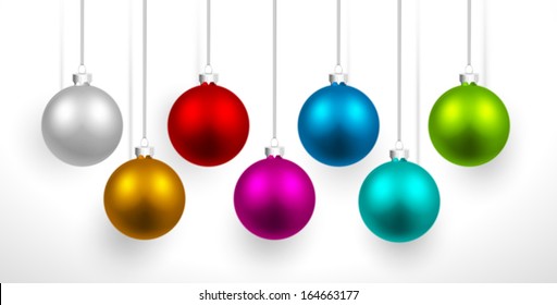 Christmas colored balls with shadow