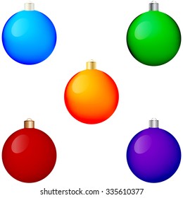 Christmas of  colored balls. Vector illustration