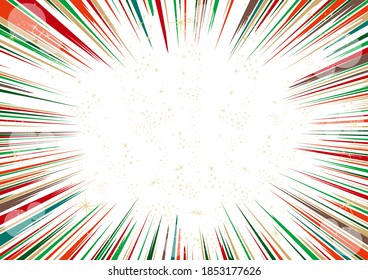Christmas colored effect line and shining stars background