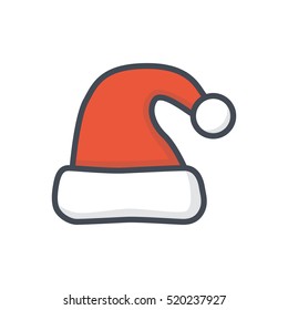 Christmas Colored Icon Santa Hat