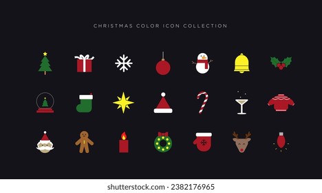 Christmas colored icon in a set