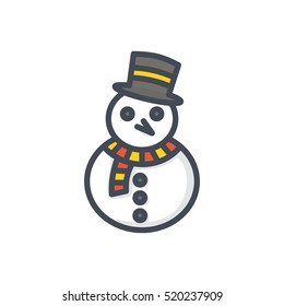 Christmas Colored Icon Snowman