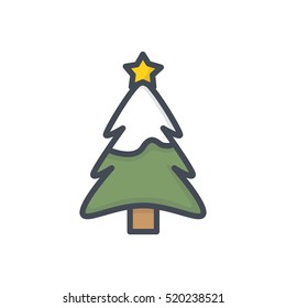 Christmas Colored Icon Tree