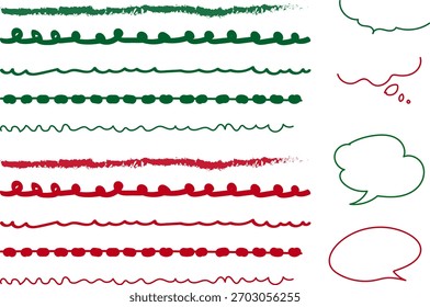Conjunto de vetor de linha colorido de Natal