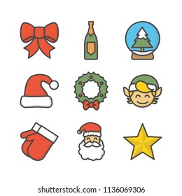 Christmas colored outline icon