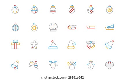 Christmas Colored Outline Icons