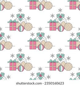Christmas colored seamless pattern festive background