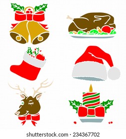 Christmas Colored Silhouettes