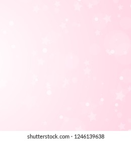 Christmas colorful abstract background with circles and stars of different sizes. Simple flat vector illustration