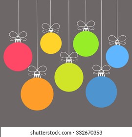 Christmas colorful balls background. Vector illustration