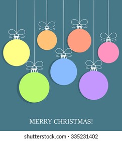 Christmas colorful balls background. Vector illustration
