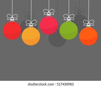 Christmas colorful baubles. Vector illustration