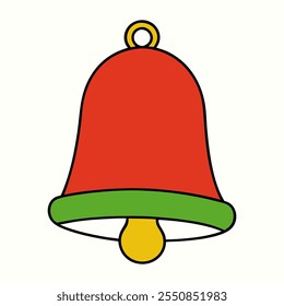 Christmas colorful bell icon silhouette art design, Holiday bell icons isolated